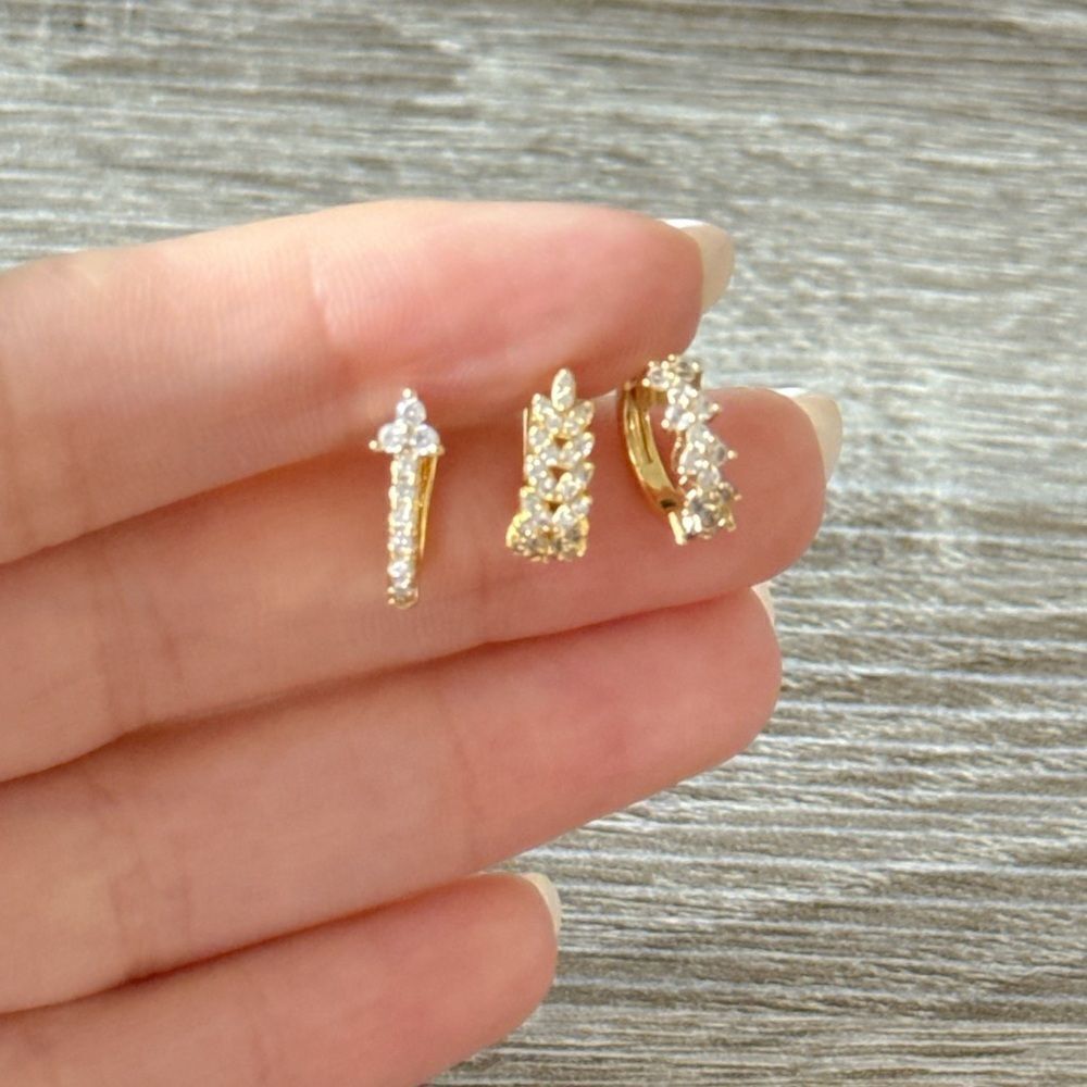 3pcs hoop earrings N733 - Picture 2 of 3